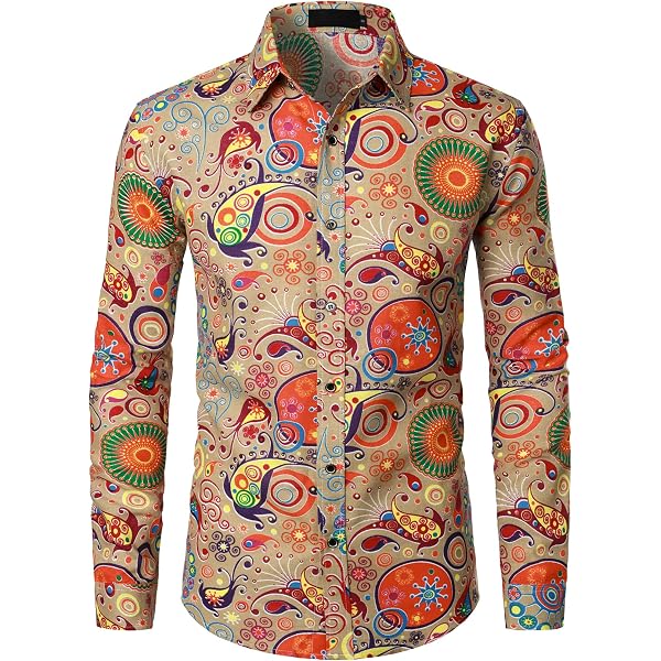 Amazon.com: LucMatton Men's Vintage 70s Style Paisley Pattern